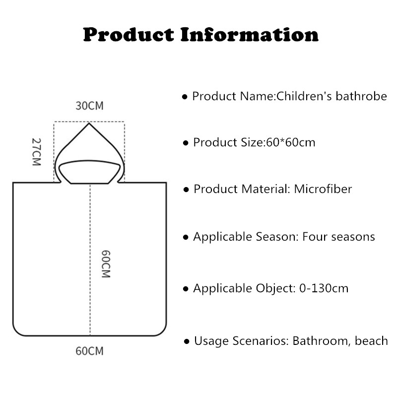 Mosodo ujumisrätikud lastele Vannirätik Lastele Mikrofiibrist kapuutsiga rannarätik Multifilm vannitamispesulapp beebi hommikumantel