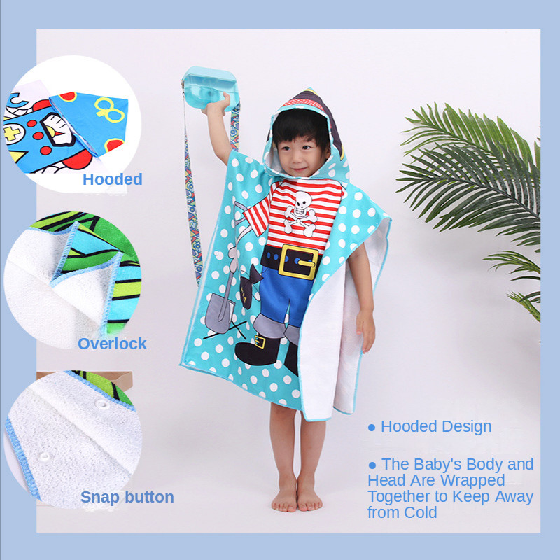 Mosodo ujumisrätikud lastele Vannirätik Lastele Mikrofiibrist kapuutsiga rannarätik Multifilm vannitamispesulapp beebi hommikumantel