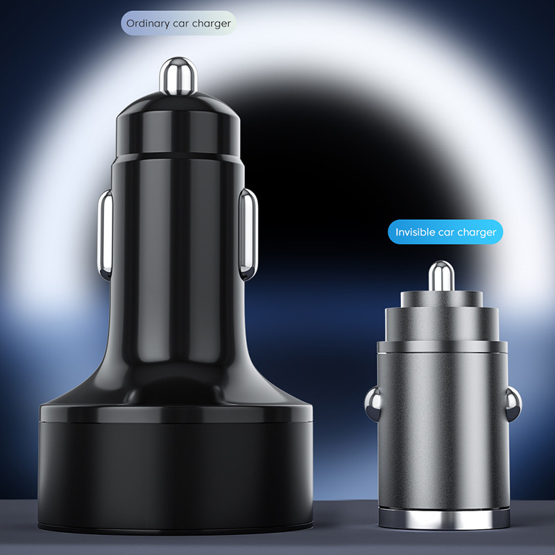 Μίνι κρυφός φορτιστής αυτοκινήτου USB 100w Τύπος C Qc3.0 PD Φορτιστής αυτοκινήτου Γρήγορη φόρτιση Φορτιστής τηλεφώνου αυτοκινήτου Προσαρμογέας Flash Charge πολλαπλών λειτουργιών