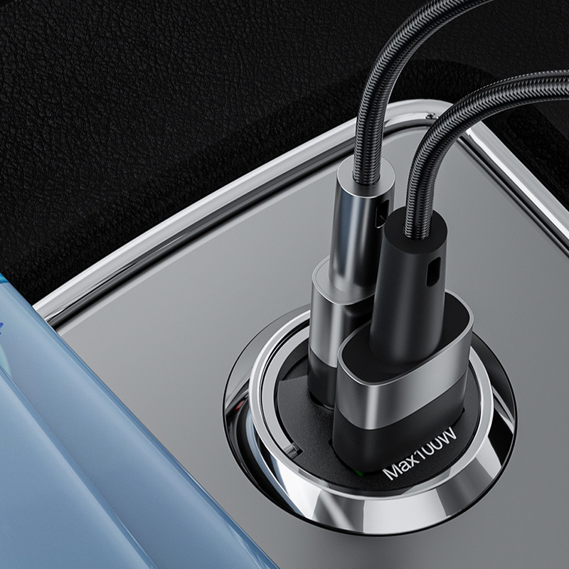 Μίνι κρυφός φορτιστής αυτοκινήτου USB 100w Τύπος C Qc3.0 PD Φορτιστής αυτοκινήτου Γρήγορη φόρτιση Φορτιστής τηλεφώνου αυτοκινήτου Προσαρμογέας Flash Charge πολλαπλών λειτουργιών