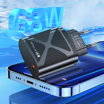 Προσαρμογέας USB 68W 3A EU Plug USB Mobile Phone Wall PD Charger Συσκευή Quick Charge QC 3.0 Mobile Charger Fast Charger for Huawei