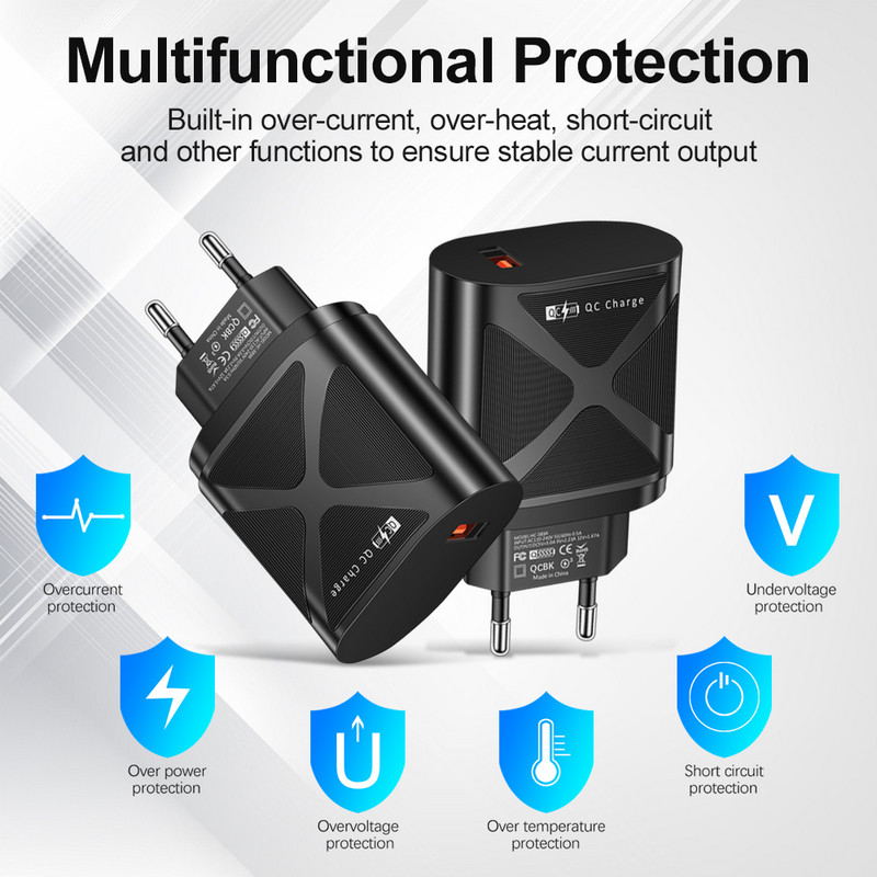 Προσαρμογέας USB 68W 3A EU Plug USB Mobile Phone Wall PD Charger Συσκευή Quick Charge QC 3.0 Mobile Charger Fast Charger for Huawei