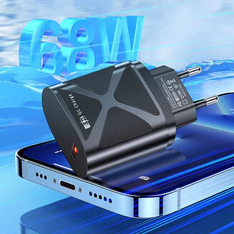 Προσαρμογέας USB 68W 3A EU Plug USB Mobile Phone Wall PD Charger Συσκευή Quick Charge QC 3.0 Mobile Charger Fast Charger for Huawei