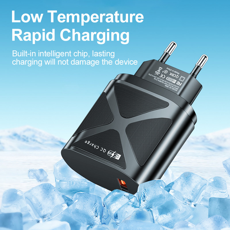 Προσαρμογέας USB 68W 3A EU Plug USB Mobile Phone Wall PD Charger Συσκευή Quick Charge QC 3.0 Mobile Charger Fast Charger for Huawei