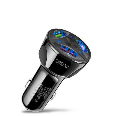 Încărcător auto USB cu 3 porturi QC 3.0 Încărcare rapidă pentru iPhone iPad Xiaomi Huawei Samsung Adaptor încărcător pentru telefon mobil în mașină