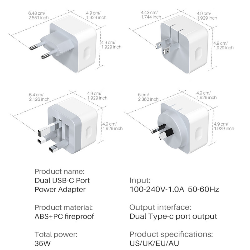 35W PD Charger Quick Charge 4.0 3.0 USB C Type C Προσαρμογέας τοίχου QC Origin Fast Charging Phone for iPhone 14 13 Pro Samsung Xiaomi