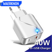 40W PD Charger Quick Charge 4.0 3.0 Type C PD USB C Charger For iPhone 14 13 12 Pro Max Xiaomi Huawei USB Mobile Phones Adapter