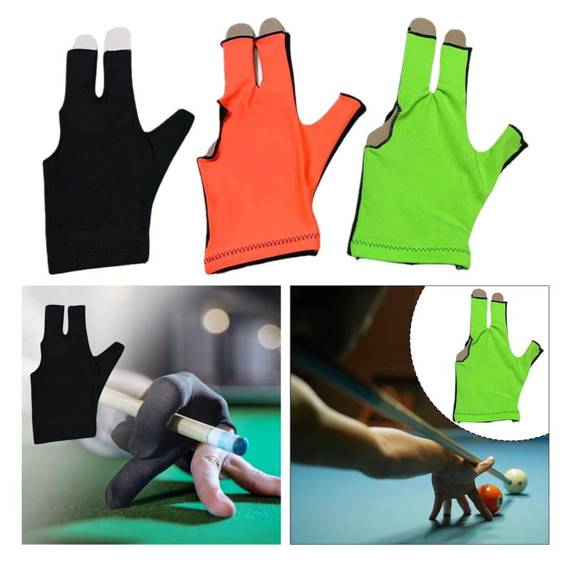 Snooker Open Pool Cue Glove Fitness Professional 3 Fingers Piljardikinnas