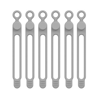 6 vnt. Silikoniniai kabelių dirželiai Vielos laikiklis ausinių telefono įkrovikliui pelė Daugkartinio naudojimo tvirtinimo kabelių raiščiai Laido rišiklis