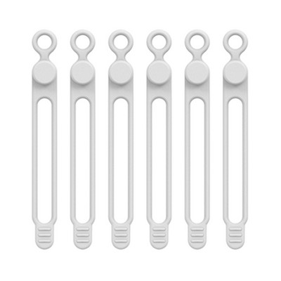 6 vnt. Silikoniniai kabelių dirželiai Vielos laikiklis ausinių telefono įkrovikliui pelė Daugkartinio naudojimo tvirtinimo kabelių raiščiai Laido rišiklis