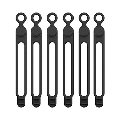 6 vnt. Silikoniniai kabelių dirželiai Vielos laikiklis ausinių telefono įkrovikliui pelė Daugkartinio naudojimo tvirtinimo kabelių raiščiai Laido rišiklis