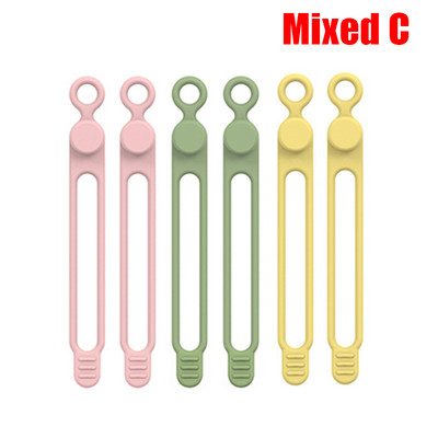 6 vnt. Silikoniniai kabelių dirželiai Vielos laikiklis ausinių telefono įkrovikliui pelė Daugkartinio naudojimo tvirtinimo kabelių raiščiai Laido rišiklis