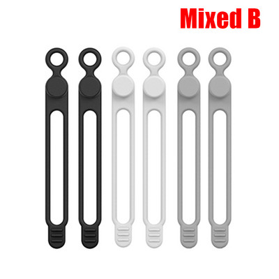 6 vnt. Silikoniniai kabelių dirželiai Vielos laikiklis ausinių telefono įkrovikliui pelė Daugkartinio naudojimo tvirtinimo kabelių raiščiai Laido rišiklis