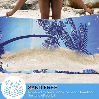 Плажни кърпи от микрофибър, голямо, абсорбиращо, компактно, устойчиво на пясък плажно одеяло, лека кърпа за плуване, спорт, плаж