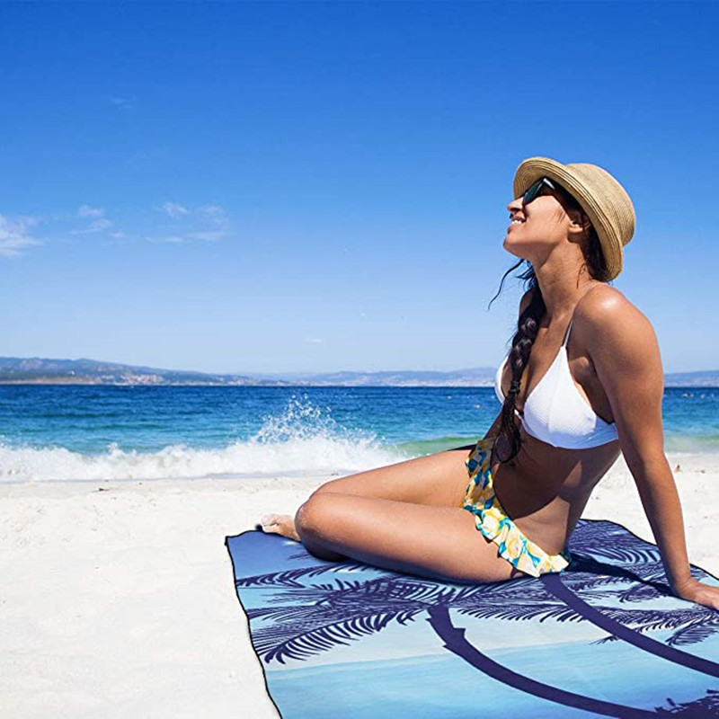 Mikroszálas strandtörölközők, túlméretes, nedvszívó, kompakt, homokálló strandtakaró, könnyű törölköző úszáshoz, sporthoz, strandhoz