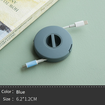 Sukamas apvalus ausinių vyniotuvas Mobiliojo telefono duomenų kabelio įkroviklis Laidinis laikymo dėžutė Automatinis USB laido reguliuojamas kabelių laikiklis