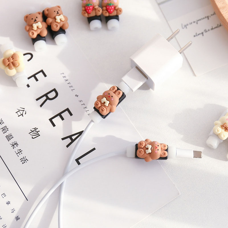 „IPhone Cute Cartoon“ mobiliojo telefono duomenų kabelio laikiklio apsauginė rankovė įkrovimo kabelis, apsaugantis nuo lūžimo, apsaugantis kabelio valdymas