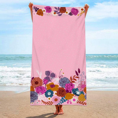 Ülipeenest kiust kangast mittelahutav trükitud pehme ülipeenest kiust vannirätik Rannarätik imav rannarätik Nahasõbralik