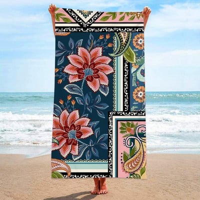 Ülipeenest kiust kangast mittelahutav trükitud pehme ülipeenest kiust vannirätik Rannarätik imav rannarätik Nahasõbralik