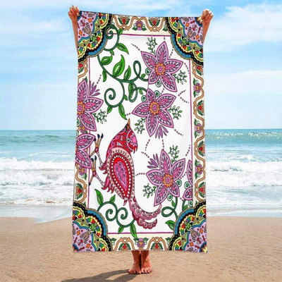 Ülipeenest kiust kangast mittelahutav trükitud pehme ülipeenest kiust vannirätik Rannarätik imav rannarätik Nahasõbralik