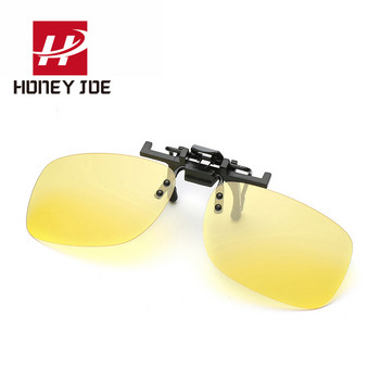 Polarized Vintage Clip On Flip Up Ανδρικά γυαλιά ηλίου Γυναικεία Κίτρινος φακός νυχτερινής όρασης για γυαλιά μυωπίας Driving Eyewear Γυαλιά ηλίου