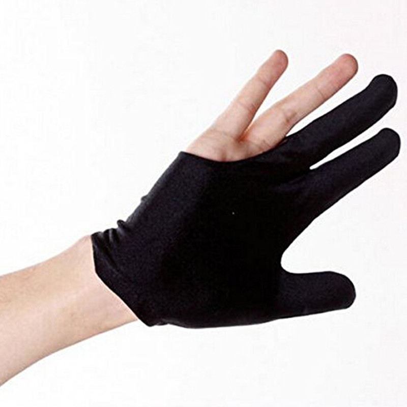 1 vnt. trijų pirštų biliardo pirštinės su biliardo pirštinėmis kairiajai rankai Lycra audiniai, siuvinėjimas, biliardo priedai