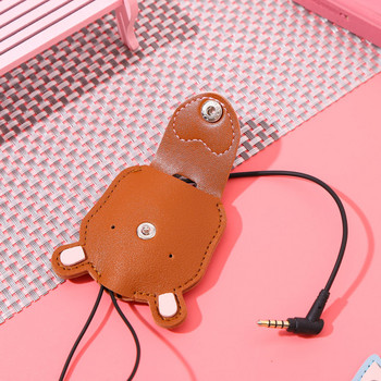 1 PC Cute Animal Δερμάτινο Καλώδιο Περιτύλιξης Καλώδιο δεδομένων Cartoon Καλώδιο Ακουστικών Καλώδιο Ατζέντα Καλωδίου Φόρτισης Κινητού Τηλεφώνου Τσάντα αποθήκευσης καλωδίου
