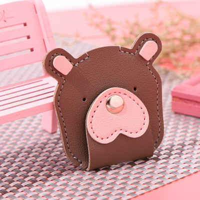 1 buc. Înfășurator de cablu din piele animală drăguț, cablu de date pentru căști, organizator de cabluri de sârmă, geantă de depozitare pentru cablu de încărcare pentru telefon mobil