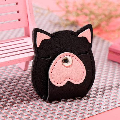 1 buc. Înfășurator de cablu din piele animală drăguț, cablu de date pentru căști, organizator de cabluri de sârmă, geantă de depozitare pentru cablu de încărcare pentru telefon mobil