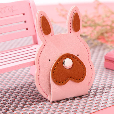 1 buc. Înfășurator de cablu din piele animală drăguț, cablu de date pentru căști, organizator de cabluri de sârmă, geantă de depozitare pentru cablu de încărcare pentru telefon mobil