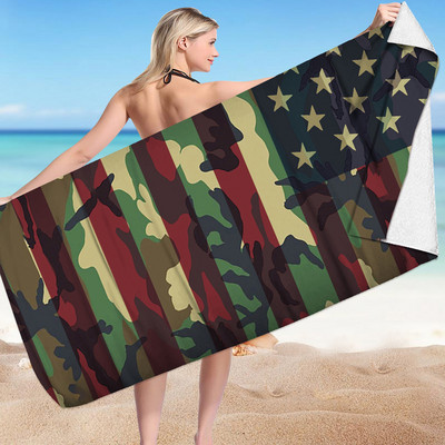 Лека плажна кърпа от микрофибър Тънки пясъчни кърпи Пътуване Басейн Йога Фитнес зала Къмпинг Възрастни Жени Мъже Плажни аксесоари