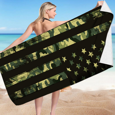 Лека плажна кърпа от микрофибър Тънки пясъчни кърпи Пътуване Басейн Йога Фитнес зала Къмпинг Възрастни Жени Мъже Плажни аксесоари