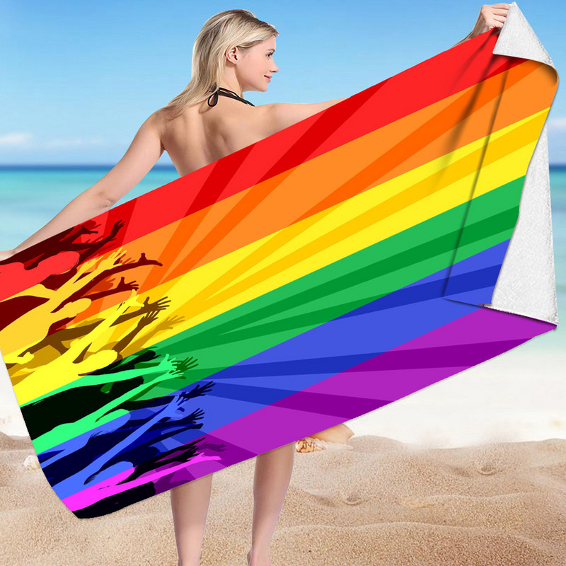 Лека плажна кърпа от микрофибър Тънки пясъчни кърпи Пътуване Басейн Йога Фитнес зала Къмпинг Възрастни Жени Мъже Плажни аксесоари