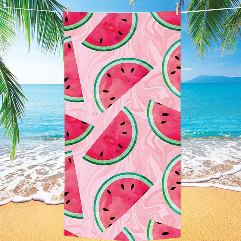 Paplūdimio rankšluostis arbūzu margintas paplūdimio rankšluostis Spalvingas vonios rankšluostis, atsparus smėliui, paplūdimio antklodė
