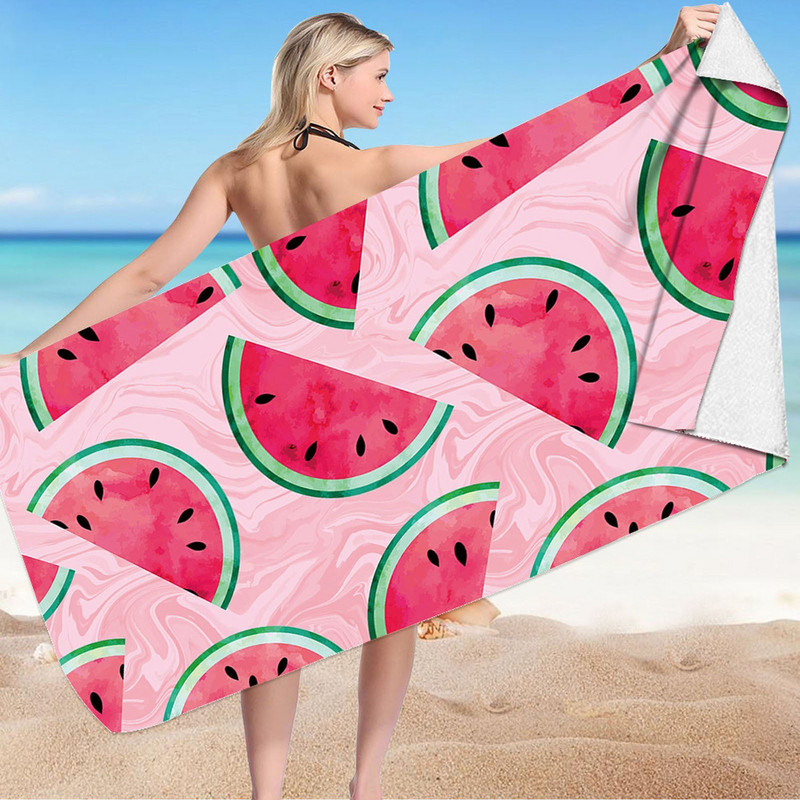 Paplūdimio rankšluostis arbūzu margintas paplūdimio rankšluostis Spalvingas vonios rankšluostis, atsparus smėliui, paplūdimio antklodė