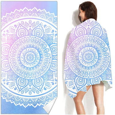 Ruudukujuline Mandala rannarätik õues veespordi rätik Kiirelt kuivav ujumissurfi käterätid Kaasaskantav suur joogamatt rannatooli tekk