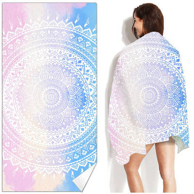 Ruudukujuline Mandala rannarätik õues veespordi rätik Kiirelt kuivav ujumissurfi käterätid Kaasaskantav suur joogamatt rannatooli tekk