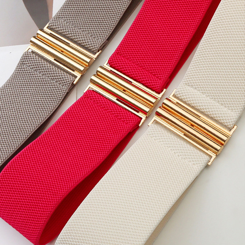 Szélesség 6 cm Rugalmas öv egyszínű fűző öv fém csat női divatos szalagok sztreccs derékpánt női deréköv