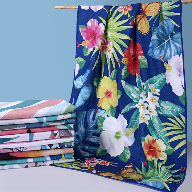 70x150CM Ljetni ručnik za plažu od mikrovlakana Dvostrani kupaći kostim s baršunastim printom Cover Up Pareo ženski ogrtač za plažu za žene