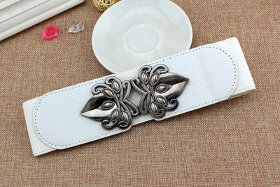 Naujo stiliaus elastinė juosmuo „Four Seasons“ universali moteriškų suknelių marškinių puošmena Elastinė platus juodas diržas