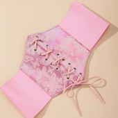 Unikaalne prindiga sisekujundus Naiste vöökorsett lai kunstnahast vöö Naiste mood salendav vöökoht elastsed korsetid