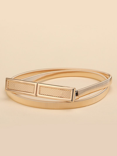 Kuldsed vööd naistele Kleidid Elastsed venivad naiste vöörihmad Metallplaadist Õhukesed naiste kleidirihmad