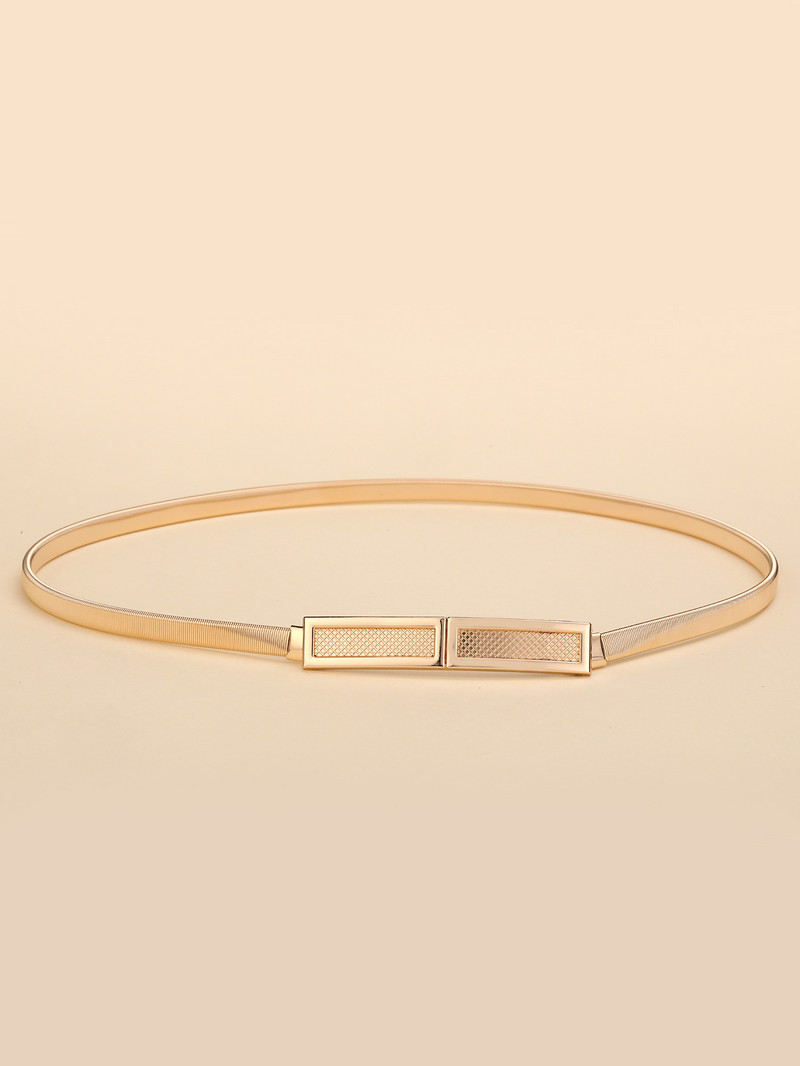 Kuldsed vööd naistele Kleidid Elastsed venivad naiste vöörihmad Metallplaadist Õhukesed naiste kleidirihmad