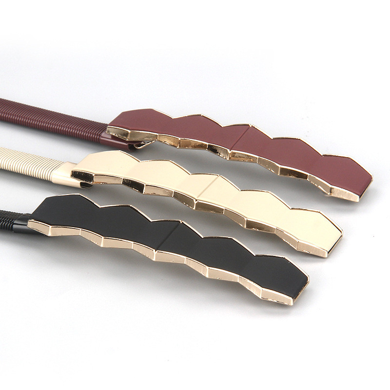 Cureaua elastica aurie neagra pentru femei Curele de talie pentru doamne pentru rochii Cureaua elastica subtire din metal subtire pentru femei Elastische Riem