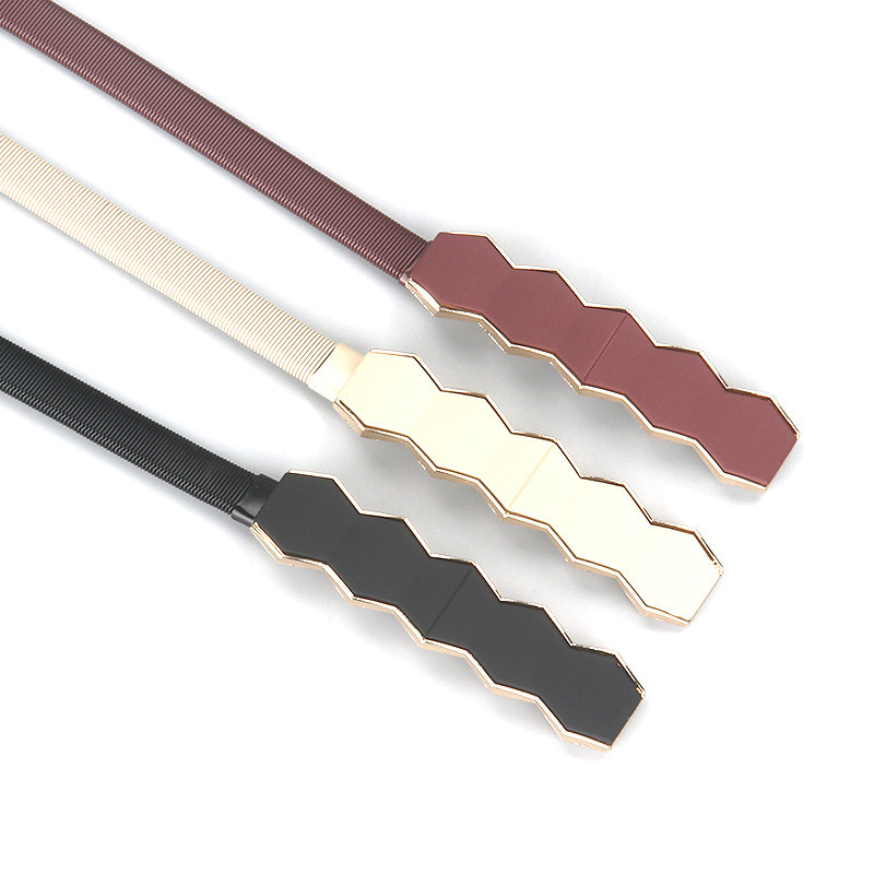 Cureaua elastica aurie neagra pentru femei Curele de talie pentru doamne pentru rochii Cureaua elastica subtire din metal subtire pentru femei Elastische Riem