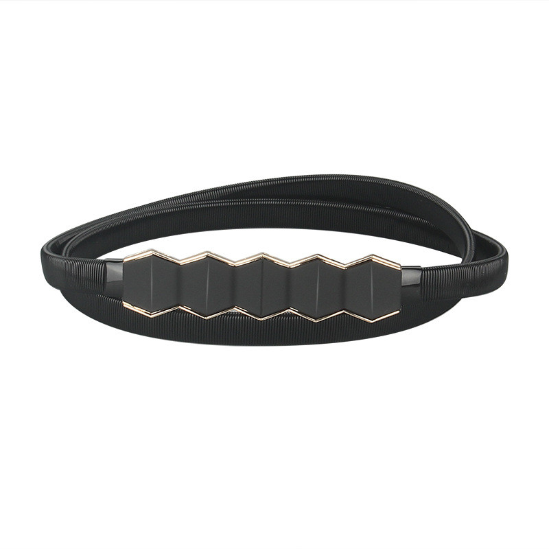 Cureaua elastica aurie neagra pentru femei Curele de talie pentru doamne pentru rochii Cureaua elastica subtire din metal subtire pentru femei Elastische Riem