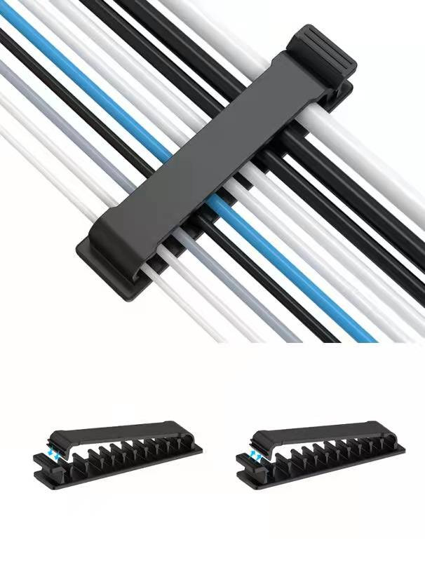 10 Slots Cord Organizer Charger Charger Cable Management for Organising Home Office Desk Phone Car Καλώδιο Αυτοκόλλητες βάσεις καλωδίων