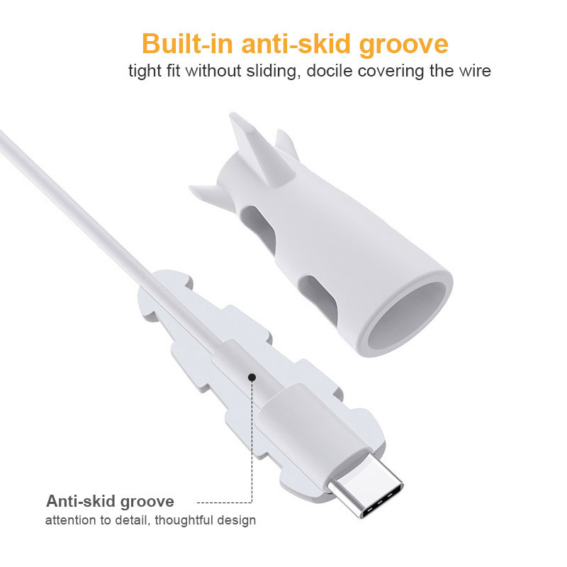 Kabelio apsauga Silikoninis įkroviklis Laidas USB kabelio dangtelis, suderinamas su įvairių formų įkrovimo laidais Telefono kabelio laikiklis