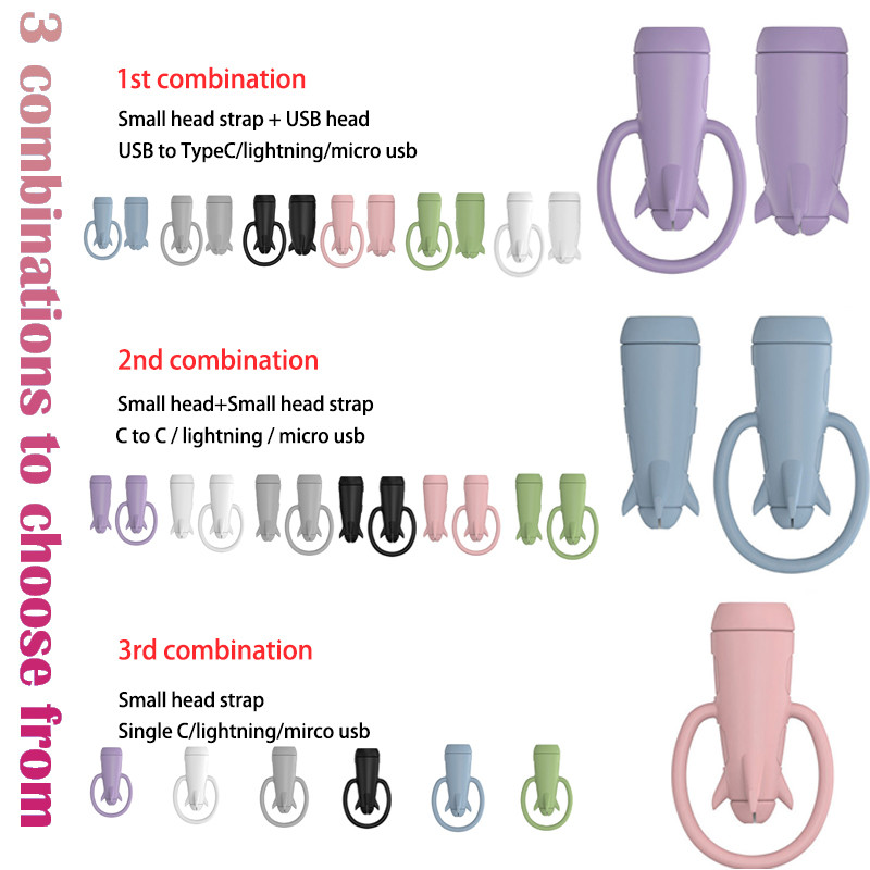 Kabelio apsauga Silikoninis įkroviklis Laidas USB kabelio dangtelis, suderinamas su įvairių formų įkrovimo laidais Telefono kabelio laikiklis