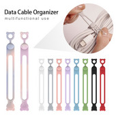 5 bucăți din silicon pentru cablu de date pentru telefon, organizator de cabluri, legături de înfășurare, suport de gestionare a firului, mouse-ul, încărcător pentru căști, clemă, bandă de inel